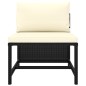 vidaXL Set de muebles de jardín 9 pzas y cojines ratán sintético negro