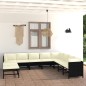vidaXL Set de muebles de jardín 9 pzas y cojines ratán sintético negro vidaXL Set de muebles de jardín 9 pzas y cojines ratán sintético negro