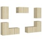 vidaXL Set de muebles salón TV 7 pzas madera ingeniería roble Sonoma