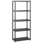 vidaXL Estanterías de almacenaje 5 niveles plástico negro 213x38x170cm vidaXL Estanterías de almacenaje 5 niveles plástico negro 213x38x170cm