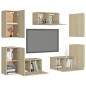 vidaXL Set de muebles salón TV 7 pzas madera ingeniería roble Sonoma