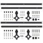 vidaXL Kit de herrajes de puertas correderas acero negro 2 uds 183 cm vidaXL Kit de herrajes de puertas correderas acero negro 2 uds 183 cm