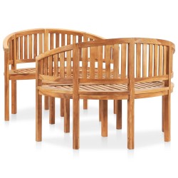 vidaXL Juego de muebles de jardín 3 piezas madera maciza de teca