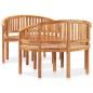 vidaXL Juego de muebles de jardín 3 piezas madera maciza de teca vidaXL Juego de muebles de jardín 3 piezas madera maciza de teca