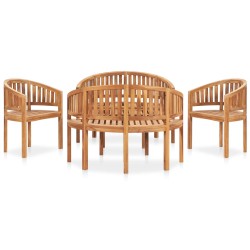 vidaXL Juego de muebles de jardín 5 piezas madera maciza de teca