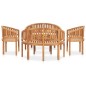 vidaXL Juego de muebles de jardín 5 piezas madera maciza de teca