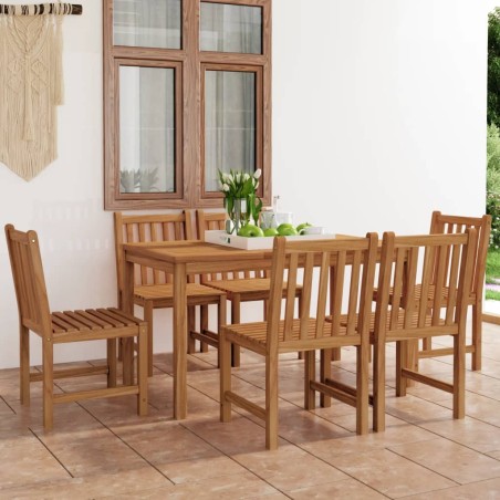 vidaXL Conjunto de comedor de jardín 7 piezas madera maciza de teca
