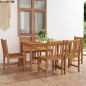 vidaXL Conjunto de comedor de jardín 7 piezas madera maciza de teca
