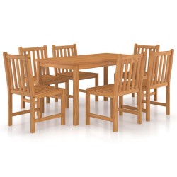 vidaXL Conjunto de comedor de jardín 7 piezas madera maciza de teca