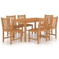 vidaXL Conjunto de comedor de jardín 7 piezas madera maciza de teca