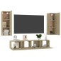 vidaXL Set de muebles salón TV 4 pzas madera ingeniería roble Sonoma