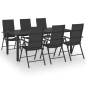 vidaXL Juego de comedor para jardín 7 piezas negro vidaXL Juego de comedor para jardín 7 piezas negro