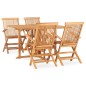 vidaXL Set de comedor de jardín plegable 5 pzas madera maciza de teca vidaXL Set de comedor de jardín plegable 5 pzas madera maciza de teca