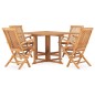 vidaXL Set de comedor de jardín plegable 5 pzas madera maciza de teca vidaXL Set de comedor de jardín plegable 5 pzas madera maciza de teca