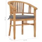 vidaXL Set de comedor de jardín 5 pzas y cojines madera maciza de teca vidaXL Set de comedor de jardín 5 pzas y cojines madera maciza de teca