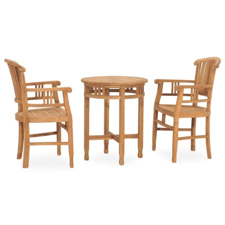 vidaXL Conjunto de comedor de jardín 3 piezas madera maciza de teca