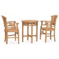 vidaXL Conjunto de comedor de jardín 3 piezas madera maciza de teca