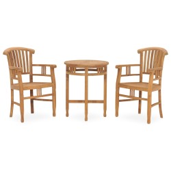 vidaXL Conjunto de comedor de jardín 3 piezas madera maciza de teca
