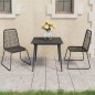 vidaXL Set de comedor de jardín de 3 piezas PVC ratán negro