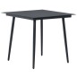 vidaXL Set de comedor de jardín de 3 piezas PVC ratán negro