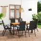 vidaXL Juego de comedor de jardín 7 piezas negro y marrón vidaXL Juego de comedor de jardín 7 piezas negro y marrón