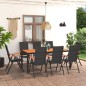 vidaXL Juego de comedor para jardín 9 piezas negro y marrón vidaXL Juego de comedor para jardín 9 piezas negro y marrón