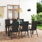vidaXL Juego de comedor para jardín 7 piezas negro y marrón