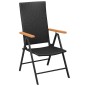 vidaXL Juego de comedor para jardín 7 piezas negro y marrón