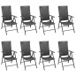 vidaXL Juego de comedor de jardín 9 piezas negro y marrón vidaXL Juego de comedor de jardín 9 piezas negro y marrón