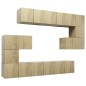 vidaXL Set de muebles salón TV 10 pzas madera ingeniería roble Sonoma vidaXL Set de muebles salón TV 10 pzas madera ingeniería roble Sonoma