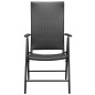 vidaXL Juego de comedor de jardín 9 piezas negro y marrón vidaXL Juego de comedor de jardín 9 piezas negro y marrón