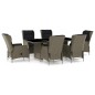 vidaXL Set comedor de jardín 7 piezas y cojines ratán sintético marrón vidaXL Set comedor de jardín 7 piezas y cojines ratán sintético marrón