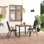 vidaXL Juego de comedor para jardín 3 piezas negro y marrón vidaXL Juego de comedor para jardín 3 piezas negro y marrón