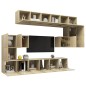 vidaXL Set de muebles salón TV 10 pzas madera ingeniería roble Sonoma vidaXL Set de muebles salón TV 10 pzas madera ingeniería roble Sonoma