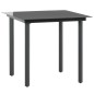 vidaXL Set de comedor de jardín de 5 piezas PVC ratán negro