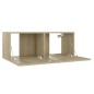vidaXL Set muebles de salón TV 3 pzas madera ingeniería roble Sonoma