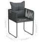 vidaXL Set de comedor de jardín de 5 piezas PVC ratán negro