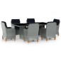 vidaXL Set comedor jardín 7 pzas y cojines ratán sintético gris claro vidaXL Set comedor jardín 7 pzas y cojines ratán sintético gris claro