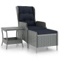 vidaXL Set muebles jardín 2 pzas ratán sintético gris claro y cojines vidaXL Set muebles jardín 2 pzas ratán sintético gris claro y cojines