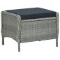 vidaXL Set muebles jardín 2 pzas ratán sintético gris claro y cojines vidaXL Set muebles jardín 2 pzas ratán sintético gris claro y cojines