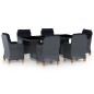 vidaXL Set comedor jardín 7 pzas cojines ratán sintético gris oscuro vidaXL Set comedor jardín 7 pzas cojines ratán sintético gris oscuro