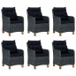 vidaXL Set comedor jardín 7 pzas cojines ratán sintético gris oscuro vidaXL Set comedor jardín 7 pzas cojines ratán sintético gris oscuro