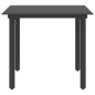 vidaXL Set de comedor de jardín de 5 piezas PVC ratán negro