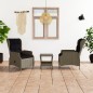 vidaXL Set muebles de jardín 3 pzas y cojines ratán sintético marrón vidaXL Set muebles de jardín 3 pzas y cojines ratán sintético marrón