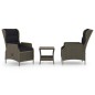 vidaXL Set muebles de jardín 3 pzas y cojines ratán sintético marrón vidaXL Set muebles de jardín 3 pzas y cojines ratán sintético marrón