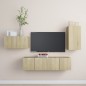 vidaXL Set de muebles salón TV 4 pzas madera ingeniería roble Sonoma vidaXL Set de muebles salón TV 4 pzas madera ingeniería roble Sonoma