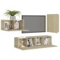 vidaXL Set de muebles salón TV 4 pzas madera ingeniería roble Sonoma vidaXL Set de muebles salón TV 4 pzas madera ingeniería roble Sonoma