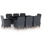 vidaXL Set comedor jardín 9 pzas cojines ratán sintético gris oscuro vidaXL Set comedor jardín 9 pzas cojines ratán sintético gris oscuro