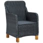 vidaXL Set comedor jardín 9 pzas cojines ratán sintético gris oscuro vidaXL Set comedor jardín 9 pzas cojines ratán sintético gris oscuro