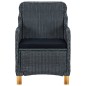 vidaXL Set comedor jardín 9 pzas cojines ratán sintético gris oscuro vidaXL Set comedor jardín 9 pzas cojines ratán sintético gris oscuro